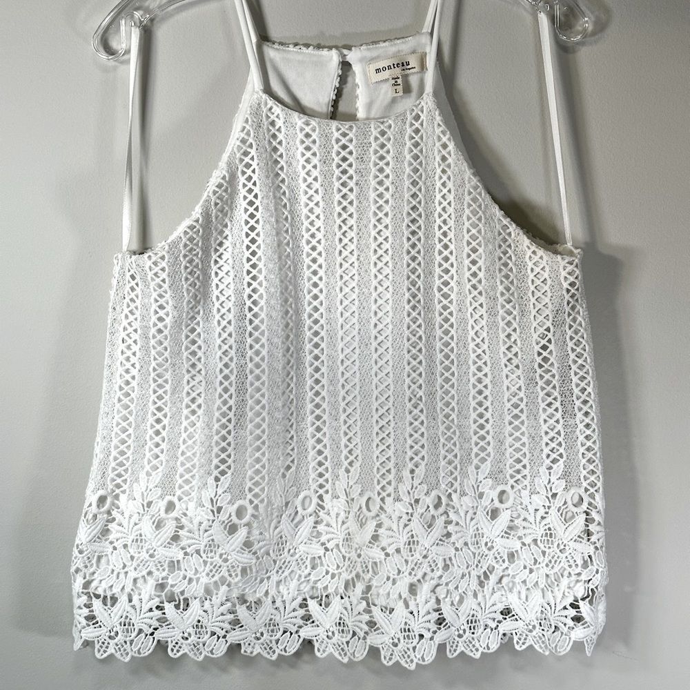 Women’s White Spaghetti Strap Knit Tank